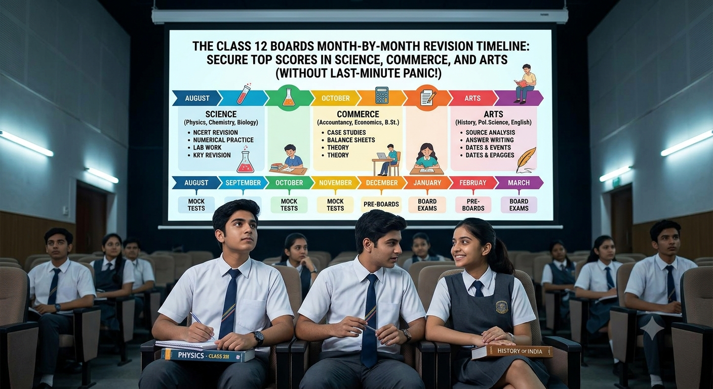 The Class 12 Boards Month-by-Month Revision Timeline: Secure Top Scores in Science, Commerce, and Arts Without Last-Minute Panic