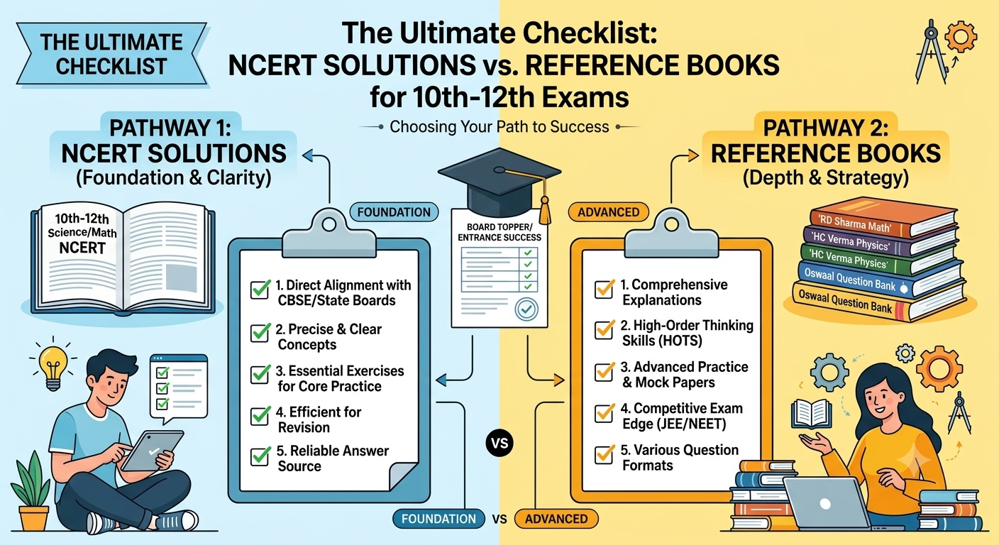 The Ultimate Checklist: NCERT Solutions vs. Reference Books for 10th-12th Exams